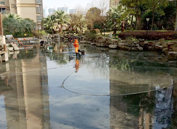 洛川景观池淤泥清理
